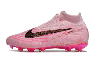 Unisex Nike Phantom GX Elite FG Firm Ground High-Tops Football Boots - Pink/Black/Gold