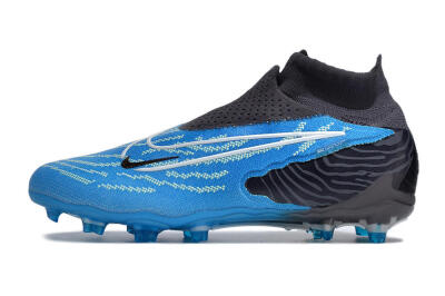 Unisex Nike Phantom GX DF Elite FG Firm Ground High-Tops Football Boots - Blue/White/Black