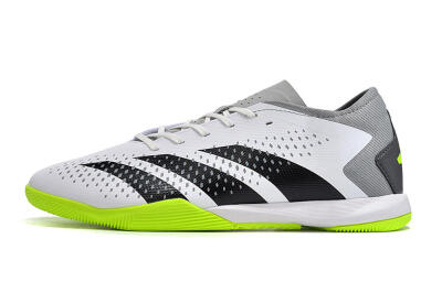 Men's Adidas Predator Accuracy.3 IC Indoor & Futsal Low-Tops Football Shoes - White/Black/Green/Grey