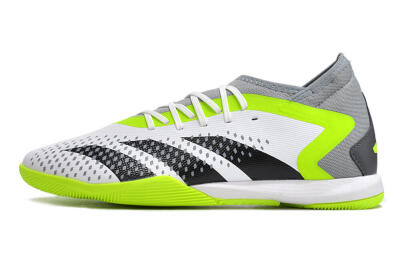 Men's Adidas Predator Accuracy.1 IC Indoor & Futsal High-Tops Football Shoes - White/Black/Green/Grey