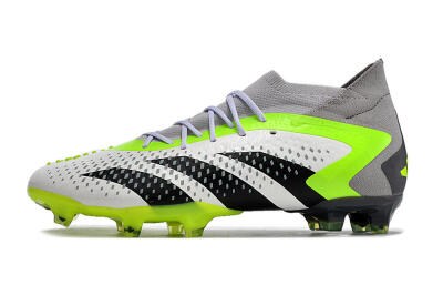 Men's Adidas Predator Accuracy.1 FG Firm Ground High-Tops Football Boots - White/Black/Green/Grey