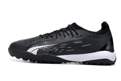 Men's Puma Ultra Ultimate TF Artificial Turf Low-Tops Football Shoes - Black/White