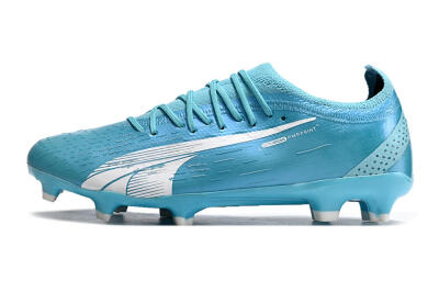 Men's Puma Ultra Ultimate FG Firm Ground Low-Tops Football Boots - Blue/White/Pink