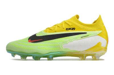 Unisex Nike Phantom GX Elite FG Firm Ground Low-Tops Football Boots - Yellow/Green/Black/Red