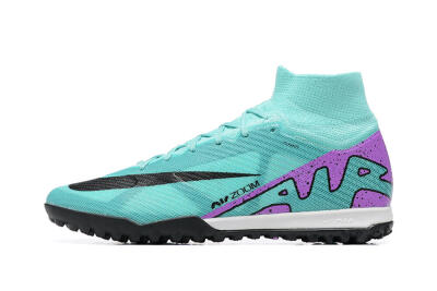 Men's Nike Air Zoom Mercurial Superfly 9 Elite TF Artificial Turf High-Tops Football Shoes - Blue/Black/Purple