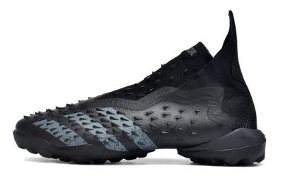 Unisex Adidas Predator Freak+ TF Artificial Turf High-Tops Football Shoes - Black/Silver