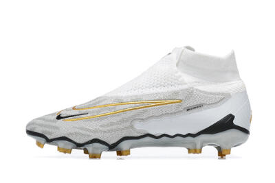 Men's Nike Phantom GX Elite DF FG Firm Ground High-Tops Football Boots - White/Gold/Black