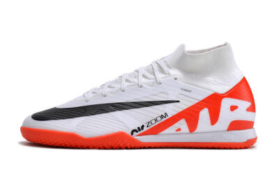 Men's Nike Air Zoom Mercurial Superfly 9 Elite IC Indoor & Futsal High-Tops Football Shoes - White/Black/Red