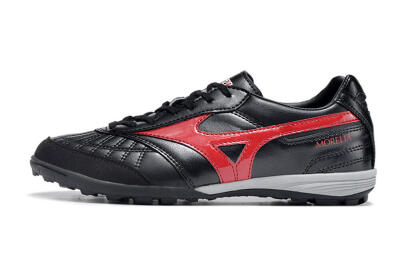 Men's Mizuno Morelia Sala Japn TF Artificial Turf Low-Tops Football Shoes - Black/Red/White