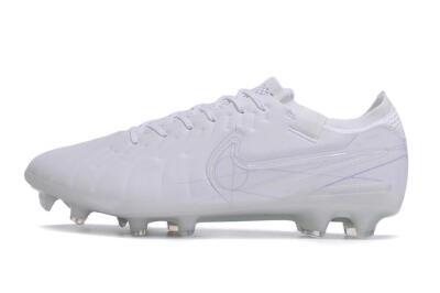Men's Nike Tiempo Legend 10 Elite FG Firm Ground Low-Tops Football Boots - White/Purple