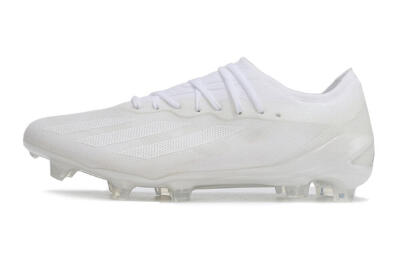 Men's Adidas X Crazyfast.1 FG Firm Ground Low-Tops Football Boots - White/White/White