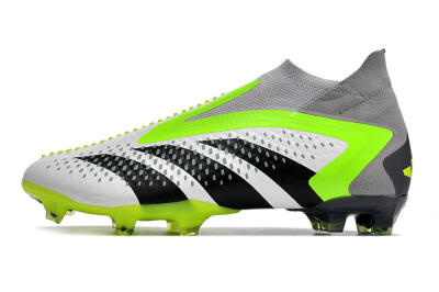 Men's Adidas Predator Accuracy+ FG Firm Ground High-Tops Football Boots - White/Black/Green