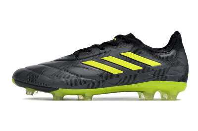 Men's Adidas Copa Pure.1 FG Firm Ground Low-Tops Football Boots - Black/Green