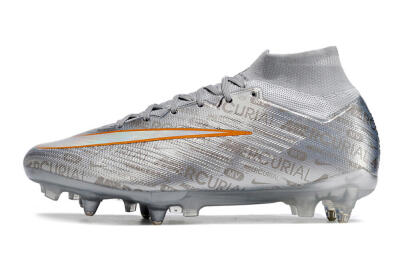 Men's Nike Air Zoom Mercurial Superfly 9 Elite SG Soft Ground High-Tops Football Boots - Silver/Gold