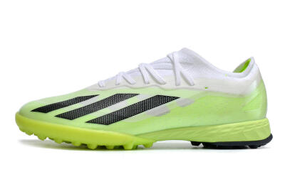 Men's Adidas X Crazyfast.1 TF Artificial Turf Low-Tops Football Shoes - Green/White/Black