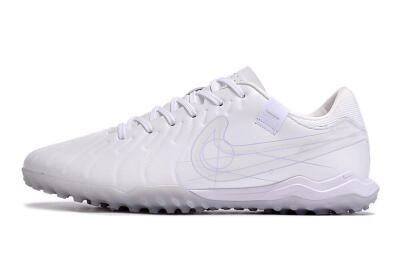 Men's Nike Tiempo Legend 10 TF Artificial Turf Low-Tops Football Shoes - White/Blue