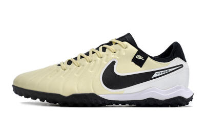 Men's Nike Tiempo Legend 10 TF Artificial Turf Low-Tops Football Shoes - Yellow/Black/White