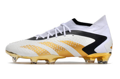 Men's Adidas Predator Accuracy.1 FG Firm Ground High-Tops Football Boots - White/Gold/Black