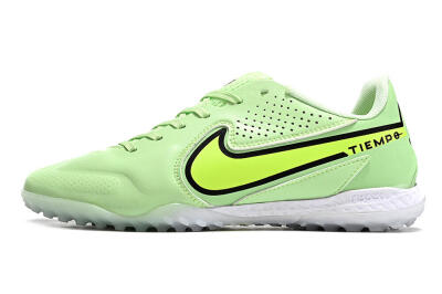 Men's Nike Tiempo Legend 9 TF Artificial Turf Low-Tops Football Shoes - Green/Yellow/Black