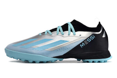 Men's Adidas X Crazyfast.1 TF Artificial Turf Low-Tops Football Shoes - Blue/Silver/Black