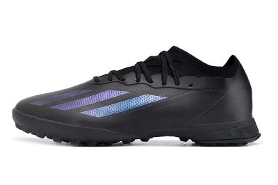 Men's Adidas X Crazyfast.1 TF Artificial Turf Low-Tops Football Shoes - Black/Purple