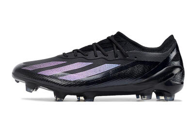 Men's Adidas X Crazyfast.1 FG Firm Ground Low-Tops Football Boots - Black/Purple