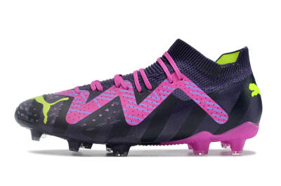 Men's Puma Future Ultimate FG Firm Ground Low-Tops Football Boots - Purple/Pink/Green