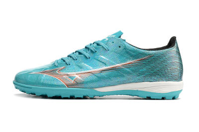 Men's Mizuno Alpha Made in Japan TF Artificial Turf Low-Tops Football Shoes - Blue/Orange/White