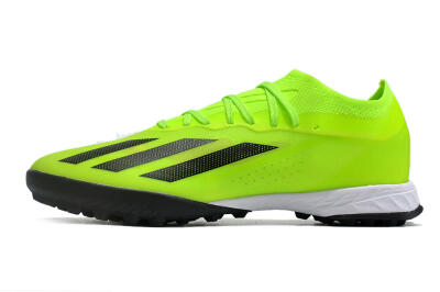 Men's Adidas X Crazyfast.1 TF Artificial Turf Low-Tops Football Shoes - Green/Black/White