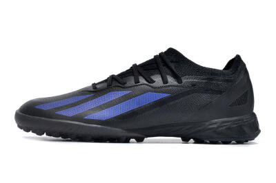 Men's Adidas X Crazyfast.1 TF Artificial Turf Low-Tops Football Shoes - Black/Blue