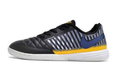 Men's Nike Lunar Gato 2 IC Indoor & Futsal Low-Tops Football Shoes - Black/White/Yellow