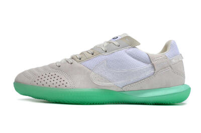 Men's Nike StreetGato IC Indoor & Futsal Low-Tops Football Shoes - Grey/White/Green