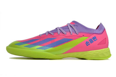Men's Adidas X Crazyfast.1 IC Indoor & Futsal Low-Tops Football Shoes - Pink/Purple/Blue/Green