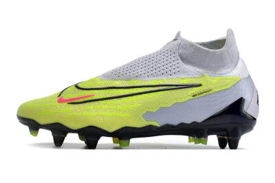 Men's Nike Phantom GX Elite DF Link Pro SG Soft Ground High-Tops Football Boots - White/Green/Black