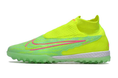 Men's Nike Phantom GX Elite DF Link TF Artificial Turf High-Tops Football Shoes - Green/Pink/White