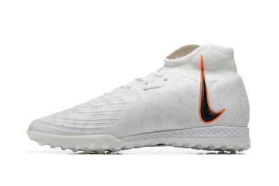 Men's Nike Phantom GX DF Elite TF Artificial Turf High-Tops Football Shoes - White/Black/Orange