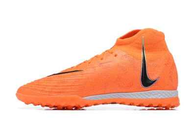 Men's Nike Phantom GX DF Elite TF Artificial Turf High-Tops Football Shoes - Orange/Silver/Black
