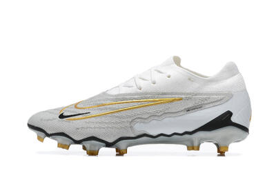 Men's Nike Phantom GX Elite FG Firm Ground Low-Tops Football Boots - Grey/White/Gold
