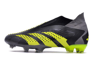Men's Adidas Predator Accuracy+ FG Firm Ground High-Tops Football Boots - Black/Grey/Yellow