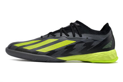 Men's Adidas X Crazyfast.1 IC Indoor & Futsal Low-Tops Football Shoes - Black/Grey/Yellow