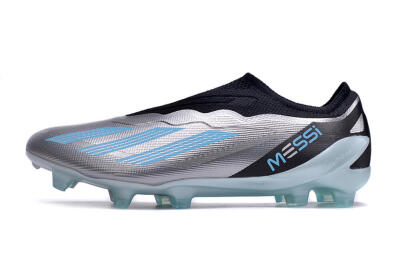 Men's Adidas X Crazyfast+ FG Firm Ground Low-Tops Football Boots - Silver/Blue/Black