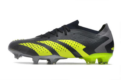Men's Adidas Predator Accuracy Paul Pogba.1 FG Firm Ground Low-Tops Football Boots - Grey/Black/Yellow