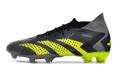 Men's Adidas Predator Accuracy.1 FG Firm Ground High-Tops Football Boots - Black/Grey/Yellow