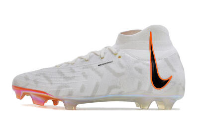 Men's Nike Phantom Luna Elite FG Firm Ground High-Tops Football Boots - White/Black/Orange
