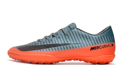 Men's NIke Mercuricalx Victory 6 TF Artificial Turf Low-Tops Football Shoes - Blue/Black/Orange