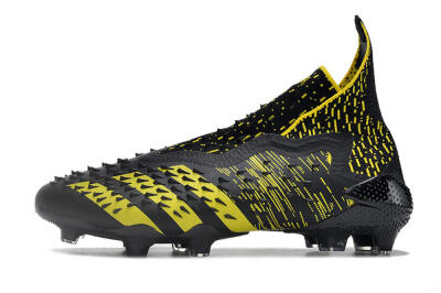 Men's Adidas Predator Freak.1 FG Firm Ground High-Tops Football Boots - Black/Yellow