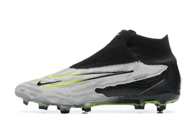 Men's Nike Phantom GX Elite DF FG Firm Ground High-Tops Football Boots - Grey/Black/Yellow