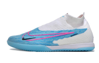 Men's Nike Phantom GX Elite DF IC Indoor & Futsal High-Tops Football Shoes - Blue/White/Pink