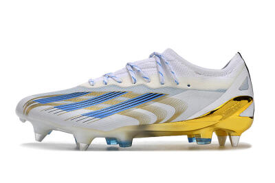 Men's Adidas X Crazyfast.1 SG Soft Ground Low-Tops Football Boots - White/Blue/Gold
