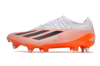 Men's Adidas X Crazyfast.1 SG Soft Ground Low-Tops Football Boots - White/Orange/Black